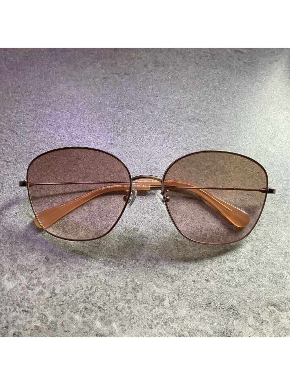 Diane Von Furstenberg DVF 140S 770 Rose Gold Frame Rose Lens Sunglasses G3